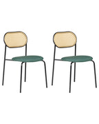 Set of 2 Dining Chairs ADAVER Metal Black
