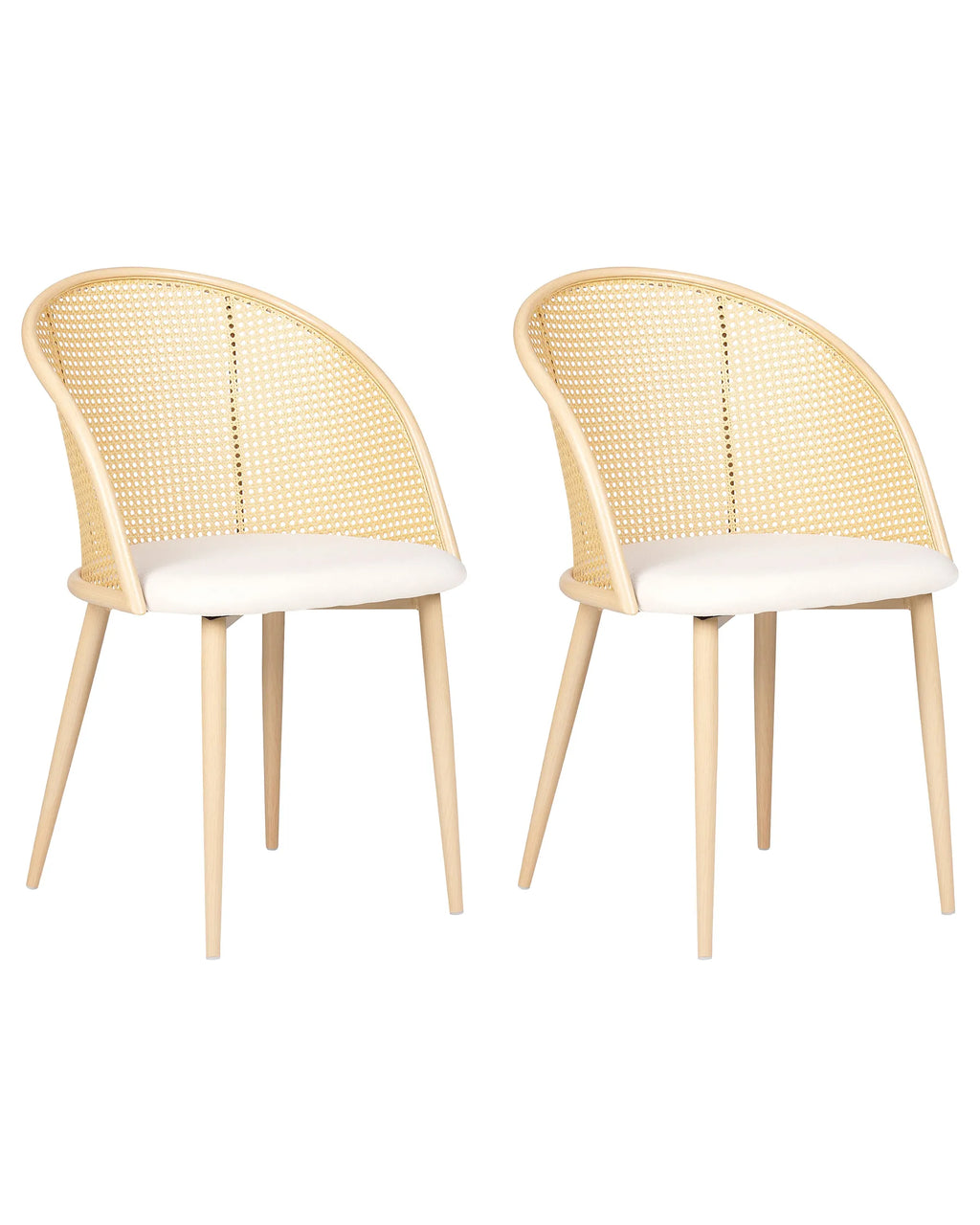 Set of 2 Dining Chairs CORNELL Metal Light Beige