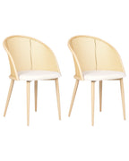 Set of 2 Dining Chairs CORNELL Metal Light Beige