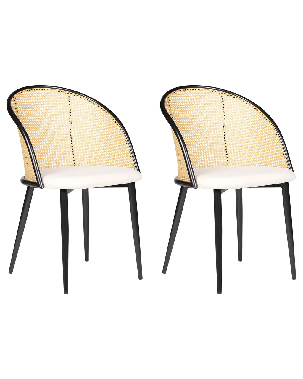 Set of 2 Dining Chairs CORNELL Metal Black