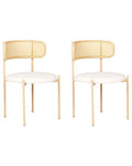 Set of 2 Dining Chairs ANDOVER Metal Light Beige