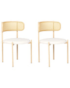 Set of 2 Dining Chairs ANDOVER Metal Light Beige