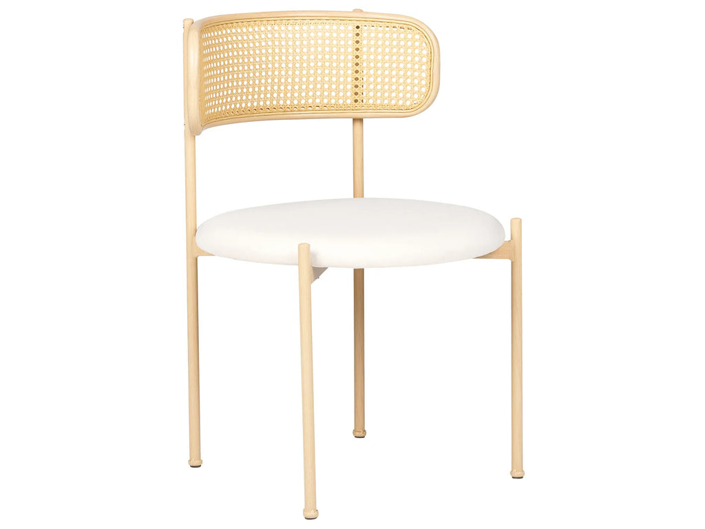 Set of 2 Dining Chairs ANDOVER Metal Light Beige