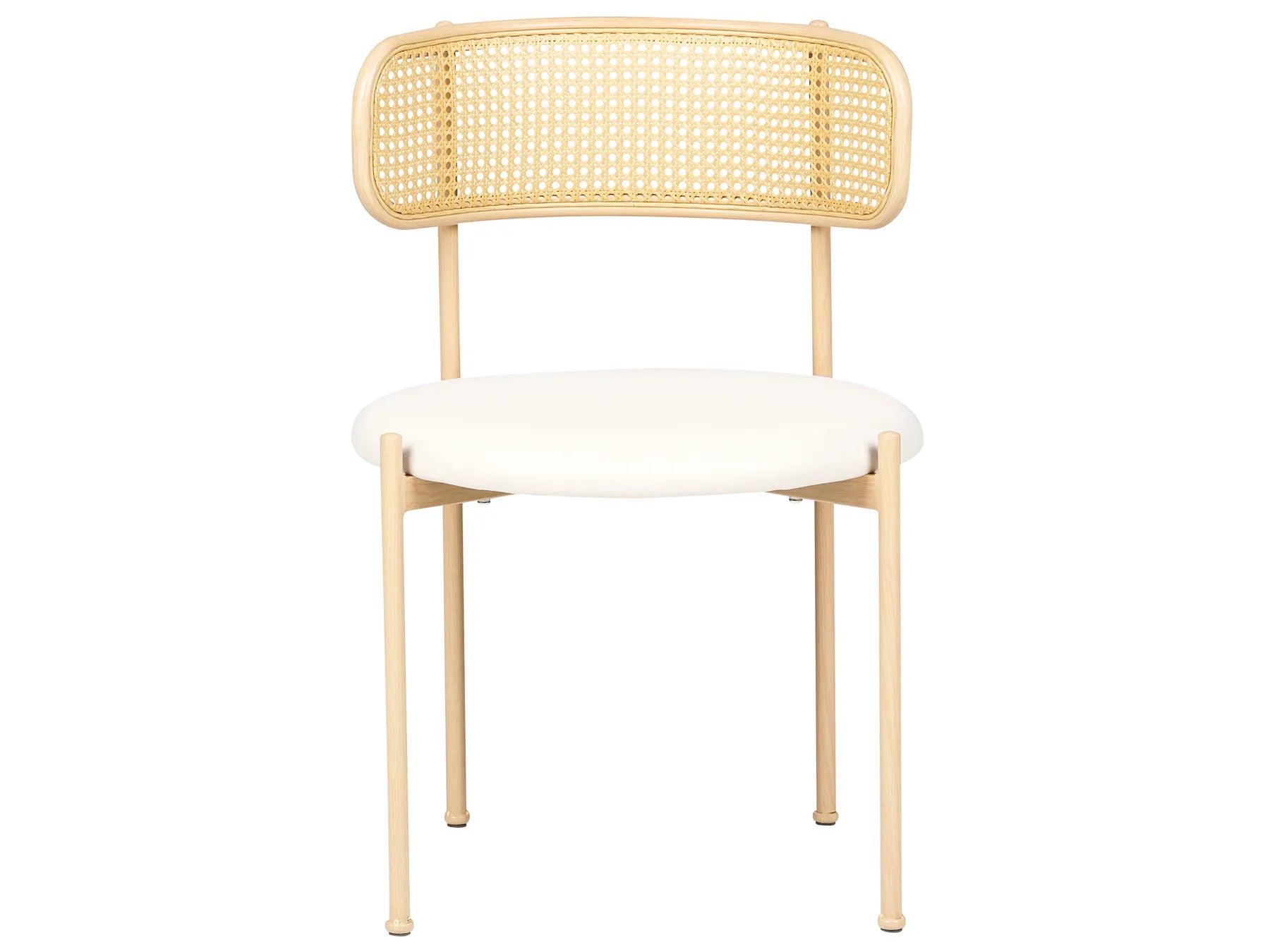 Set of 2 Dining Chairs ANDOVER Metal Light Beige