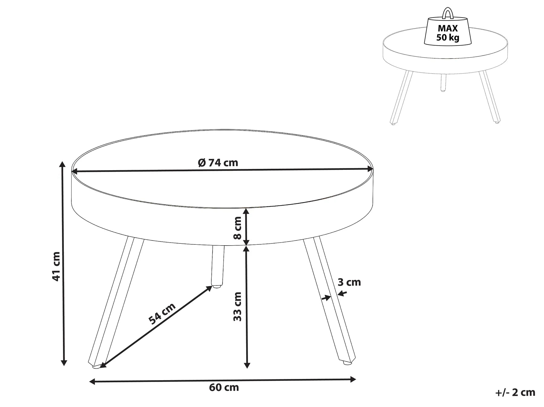 Coffee Table WAKITA Brown