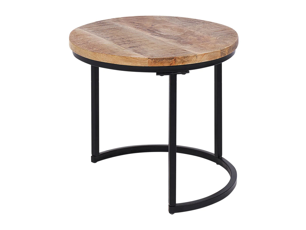 Set of 2 Coffee Tables CLATON Brown