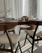 Set of 2 Dining Chairs LYNN Wood Dark Brown/ White