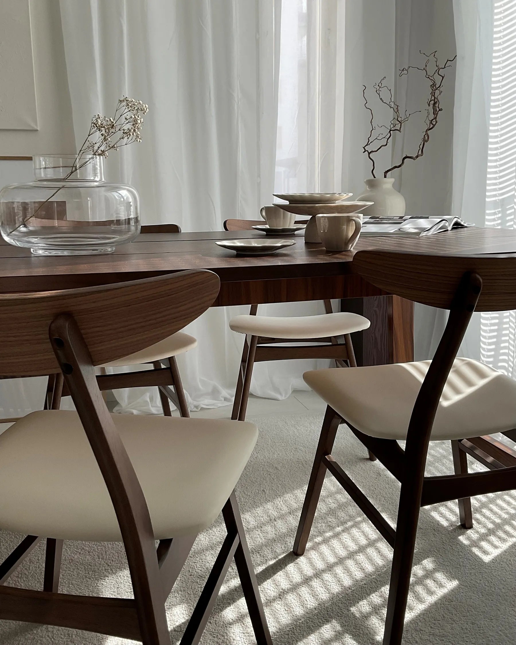Set of 2 Dining Chairs LYNN Wood Dark Brown/ White