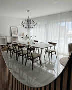 Set of 2 Dining Chairs LYNN Wood Dark Brown/ White
