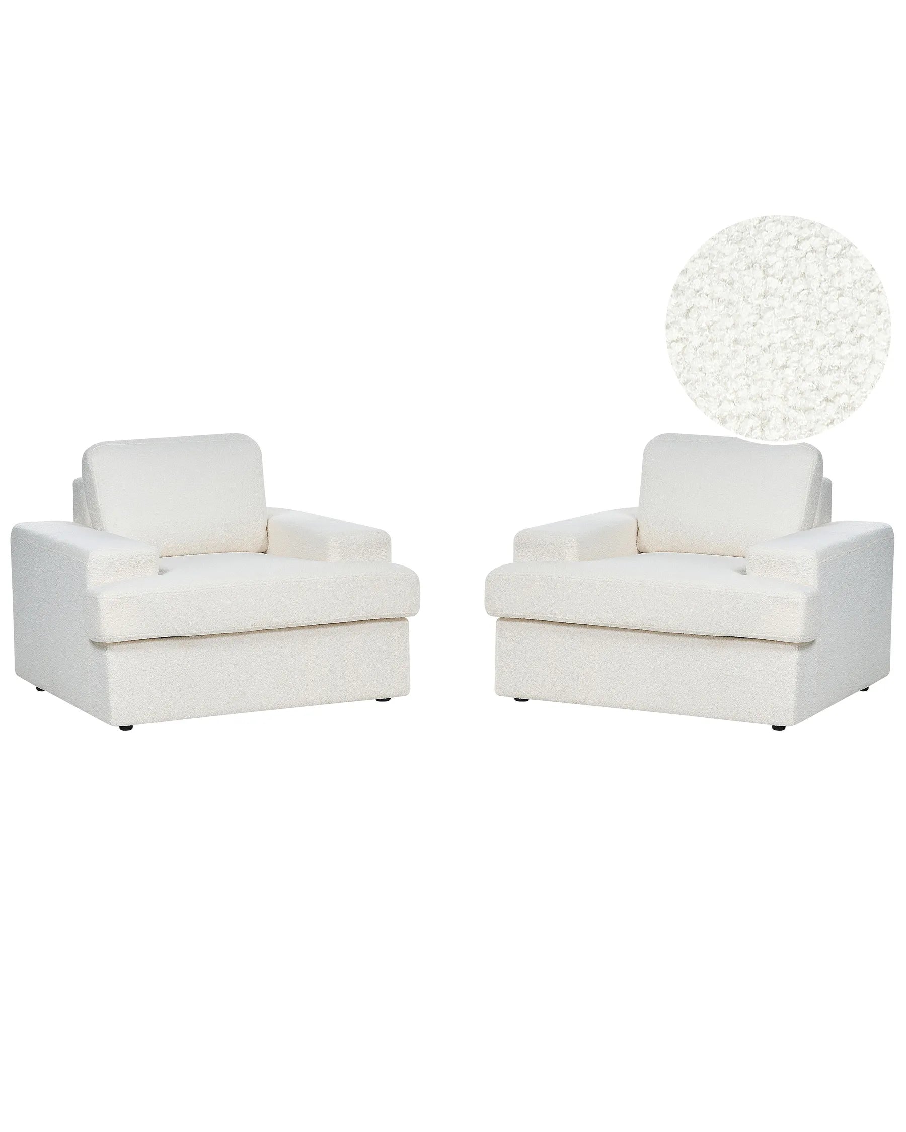 Set of 2 Armchairs ALLA Boucle Off-White