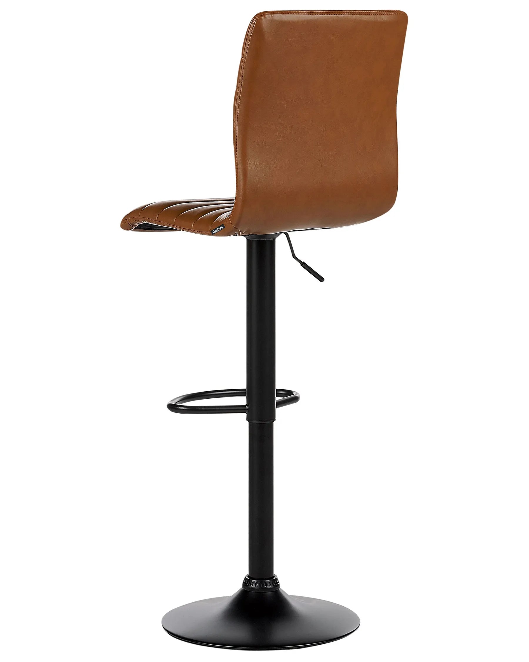 Set of 2 Bar Chairs LUCERNE Faux Leather Swivel Golden Brown