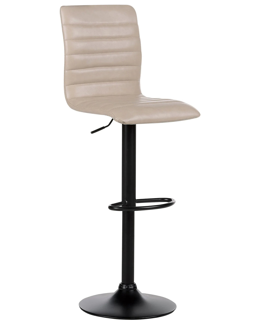 Set of 2 Bar Chairs LUCERNE Faux Leather Swivel Light Beige