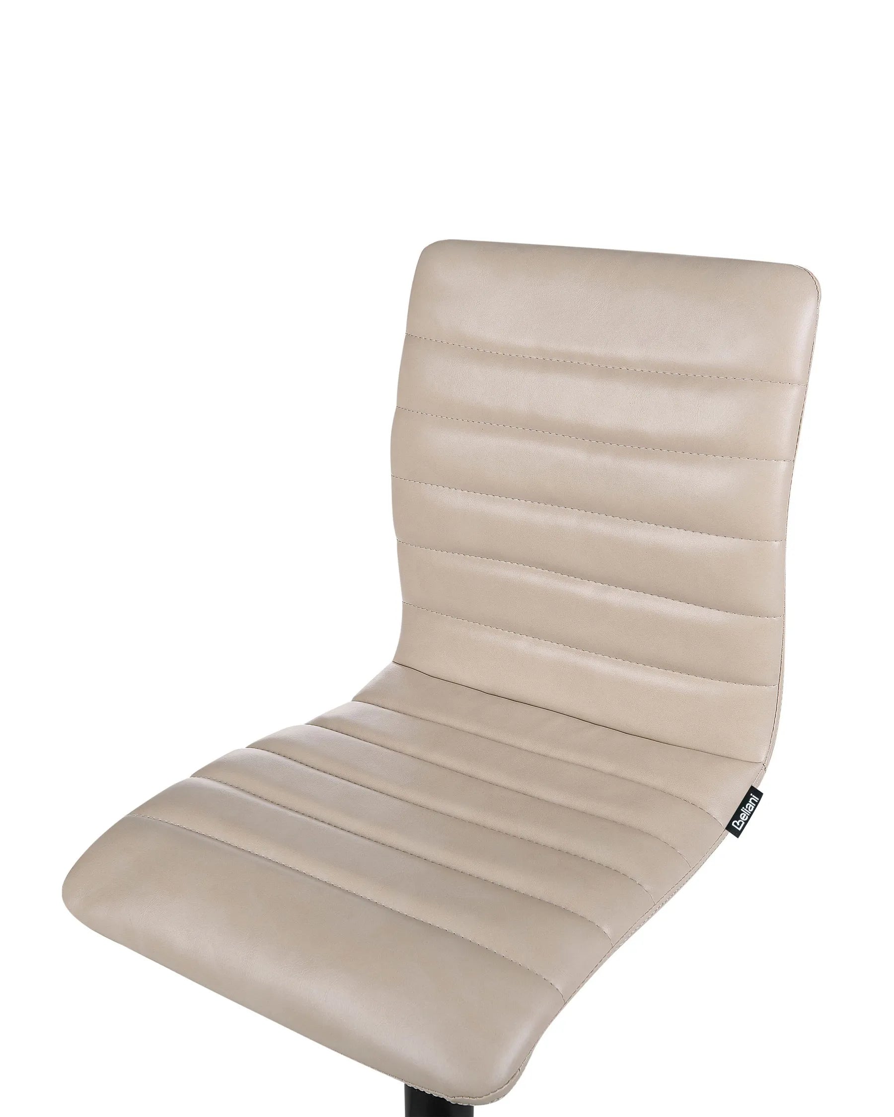 Set of 2 Bar Chairs LUCERNE Faux Leather Swivel Light Beige