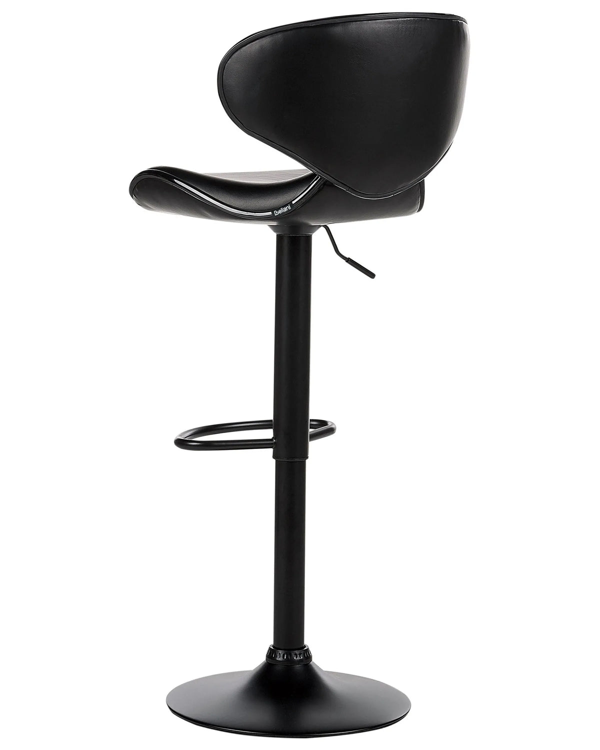 Set of 2 Bar Chairs OLDA Faux Leather Swivel Black — front product view