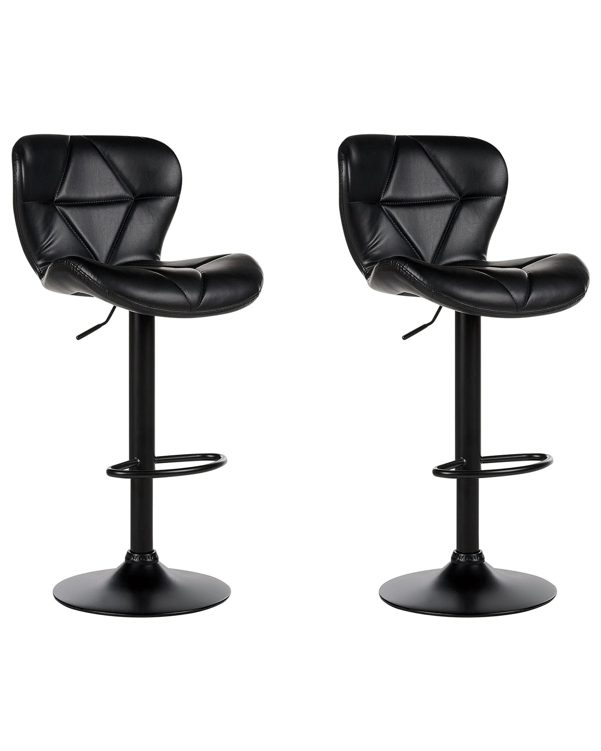 Set of 2 Bar Chairs TOTA Faux Leather Swivel Black — main product view