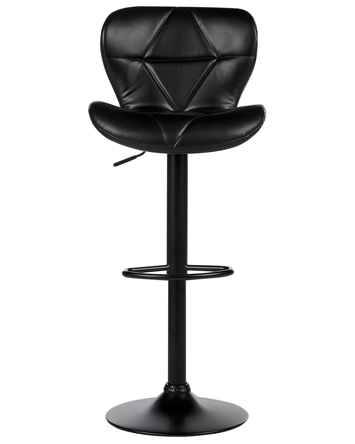Set of 2 Bar Chairs TOTA Faux Leather Swivel Black — front product view