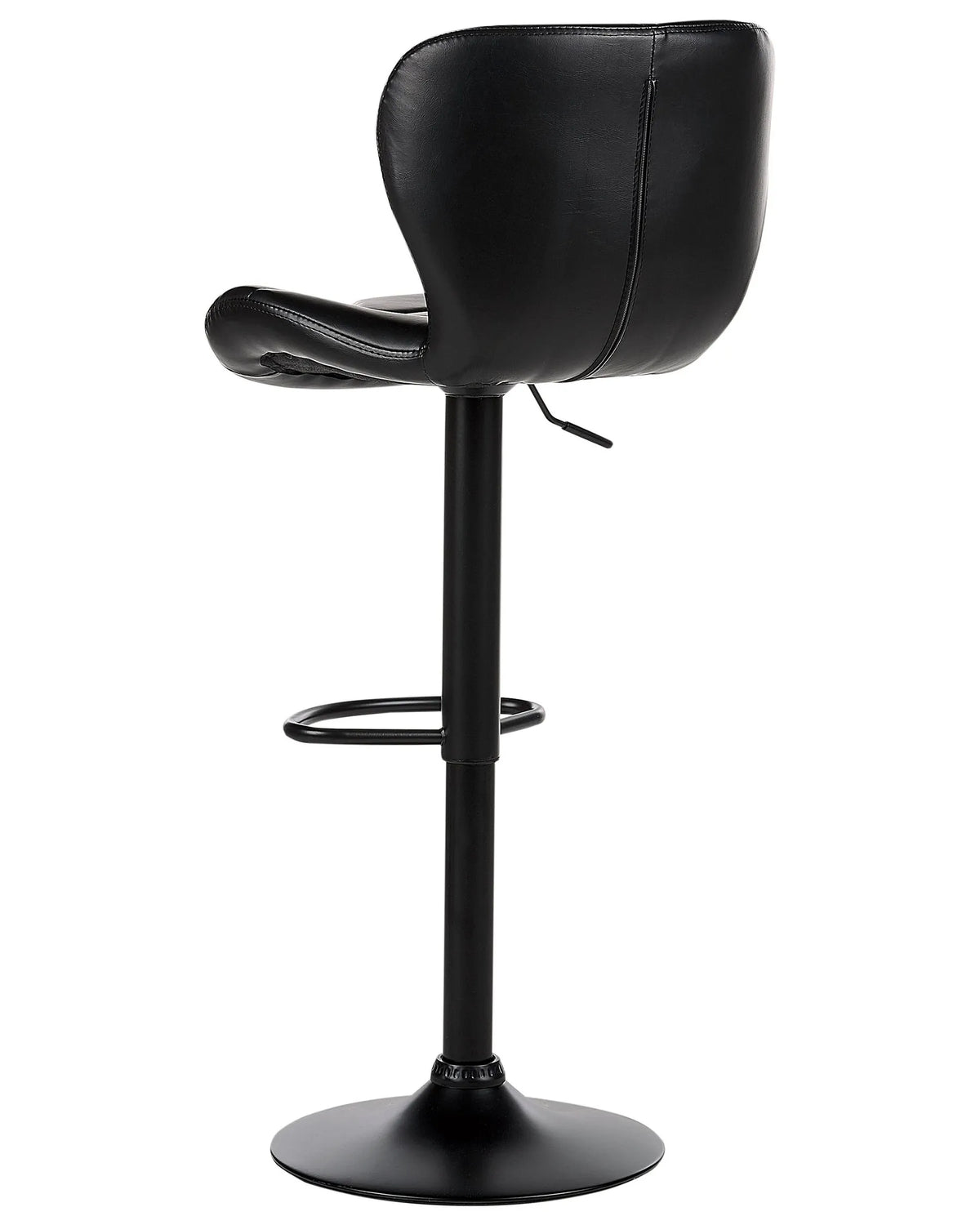 Set of 2 Bar Chairs TOTA Faux Leather Swivel Black — side product view