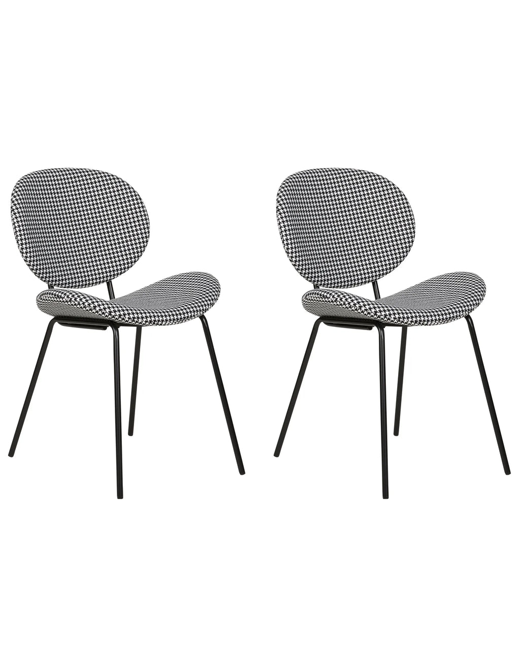 Set of 2 Dining Chairs LUANA Fabric Black/ White