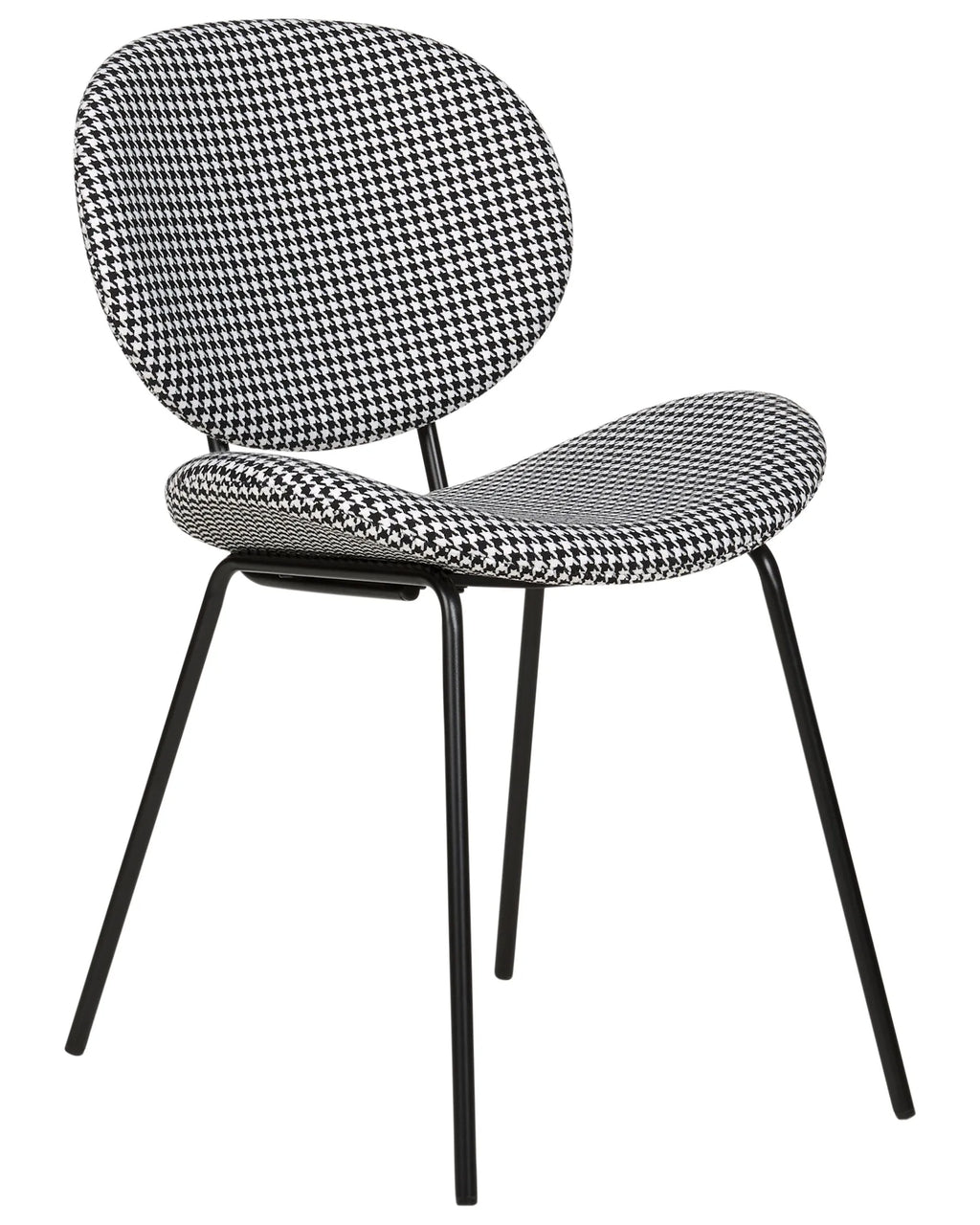 Set of 2 Dining Chairs LUANA Fabric Black/ White