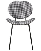 Set of 2 Dining Chairs LUANA Fabric Black/ White