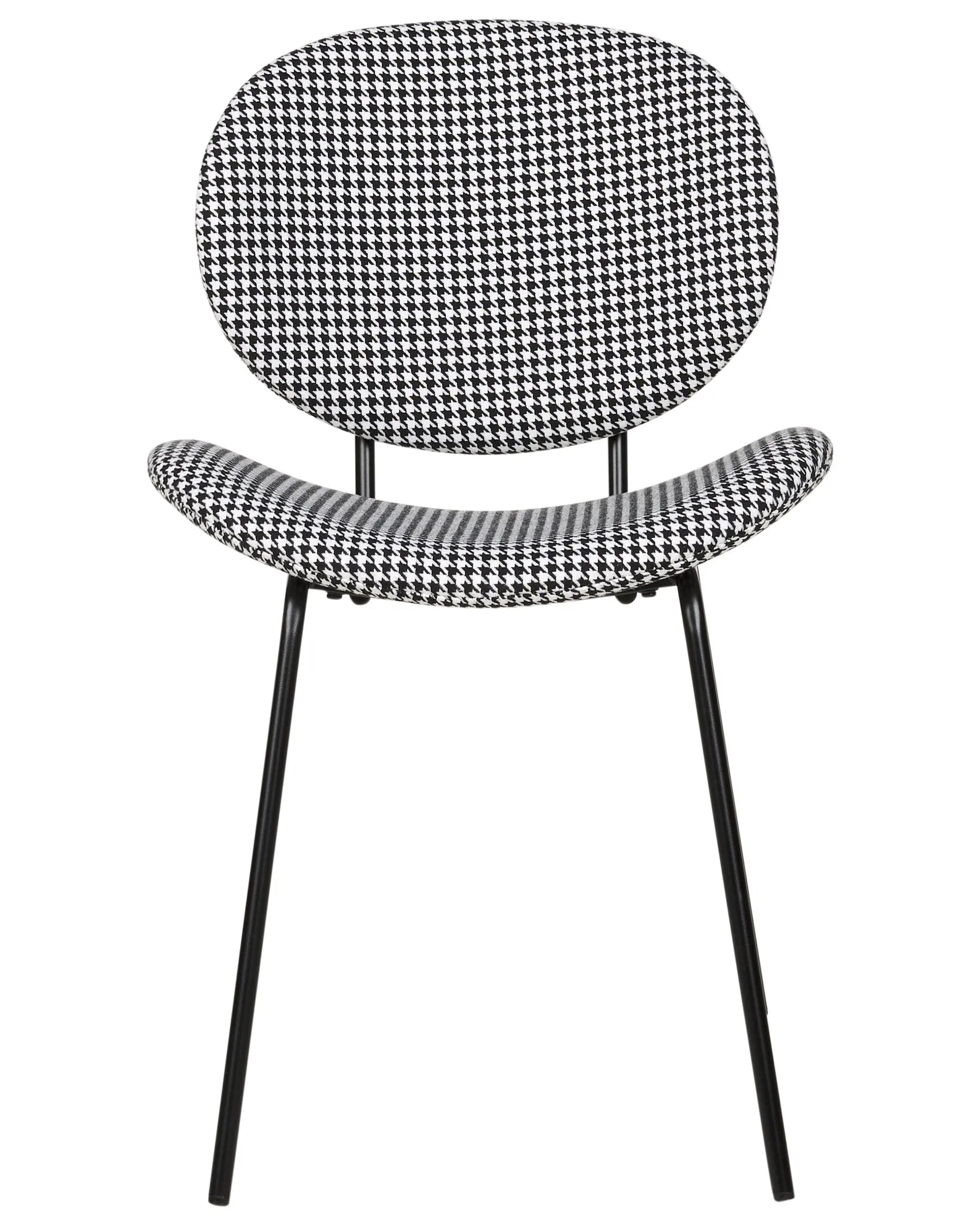 Set of 2 Dining Chairs LUANA Fabric Black/ White