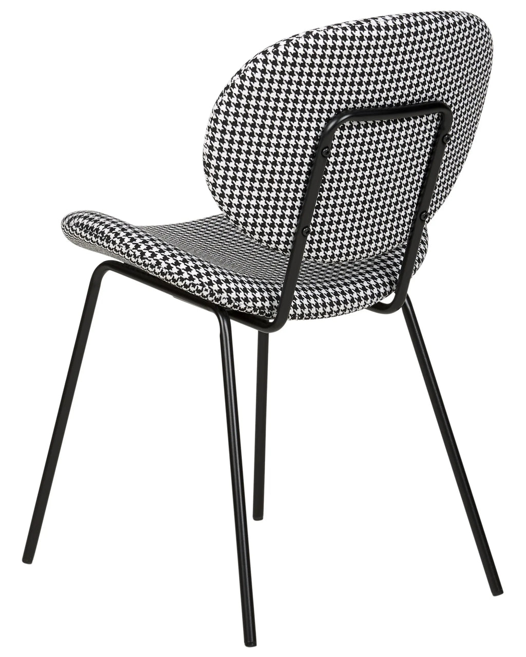 Set of 2 Dining Chairs LUANA Fabric Black/ White