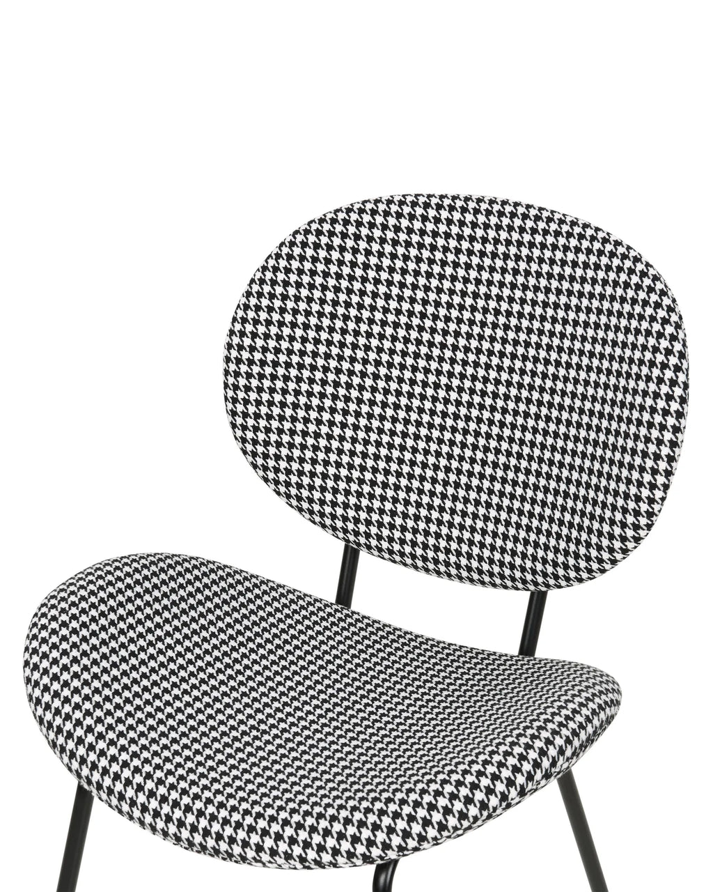 Set of 2 Dining Chairs LUANA Fabric Black/ White