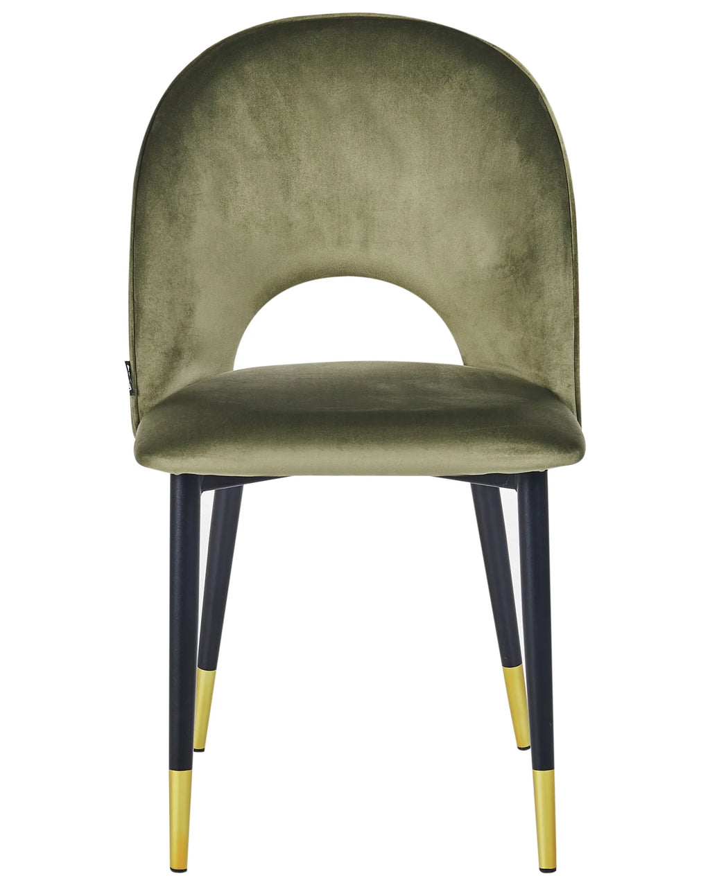 Set of 2 Dining Chairs MAGALIA Velvet Olive Green