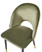 Set of 2 Dining Chairs MAGALIA Velvet Olive Green