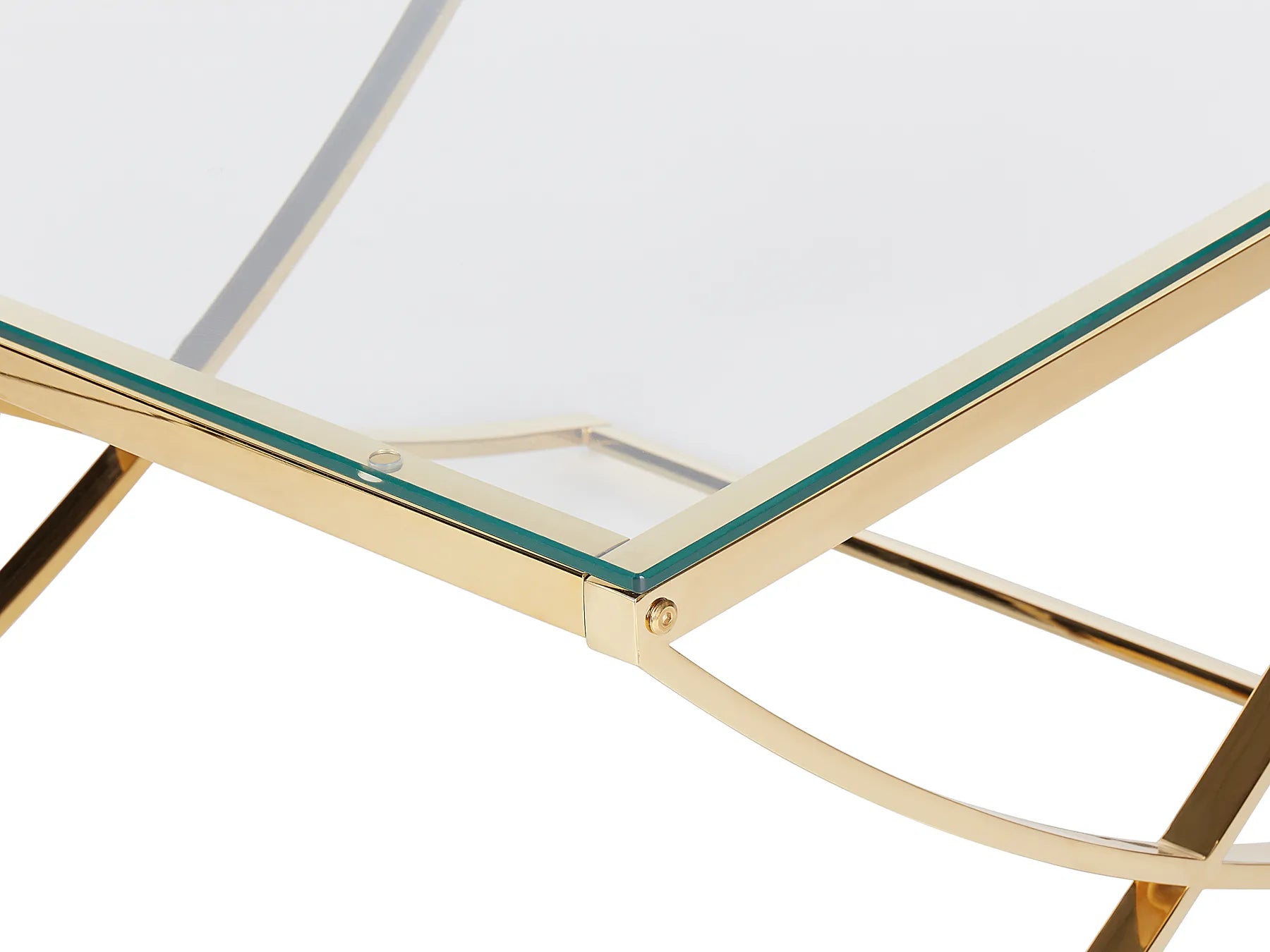 Coffee Table RINGGOLD Tempered Glass Gold