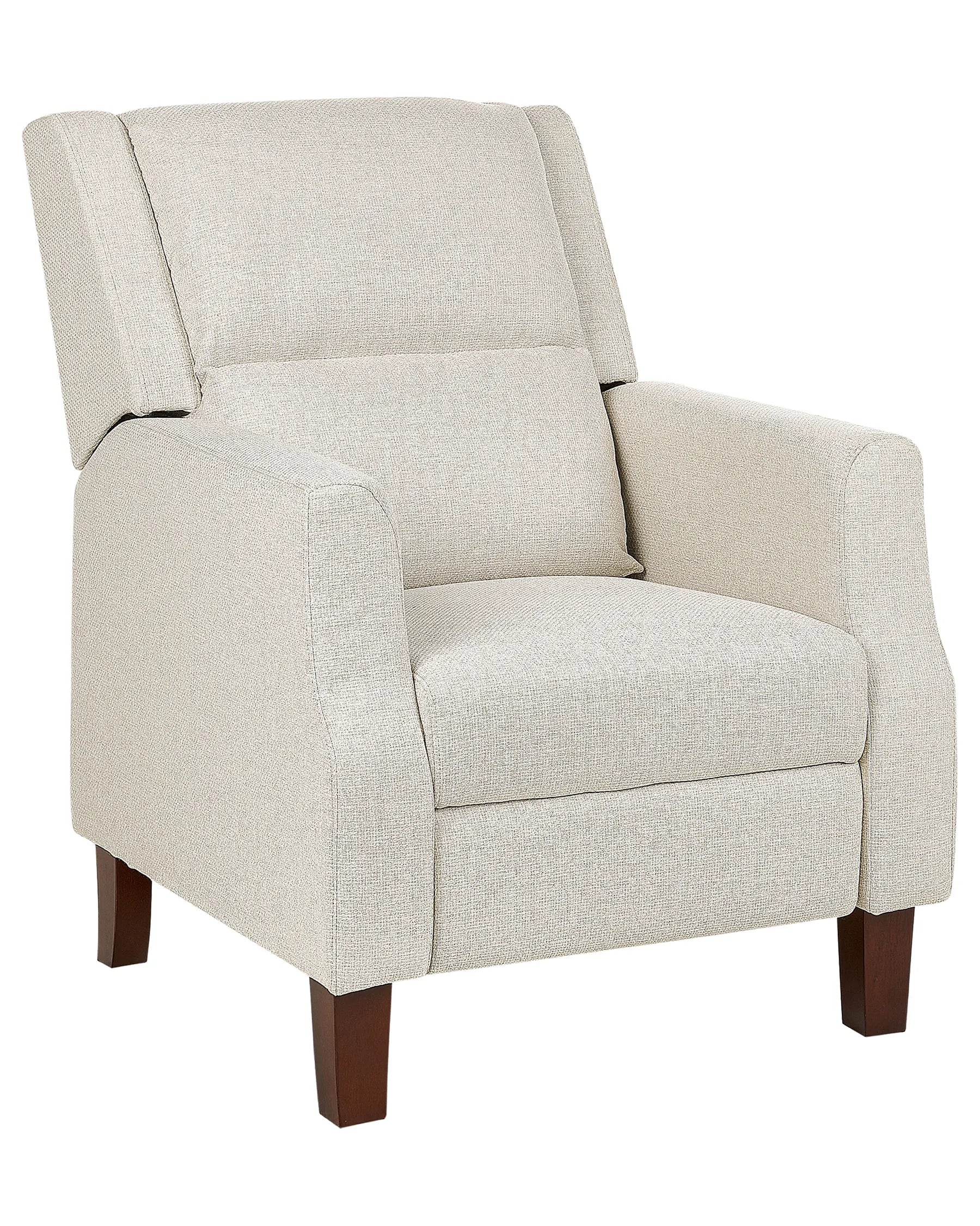 Recliner Chair EGERSUND with Footrest Fabric Light Beige