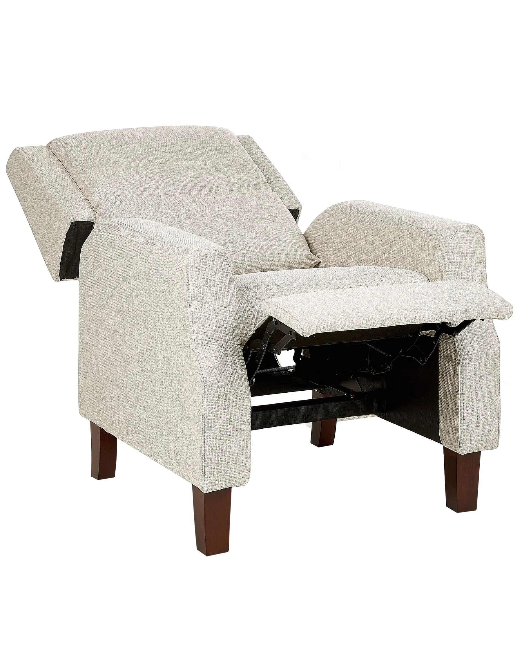 Recliner Chair EGERSUND with Footrest Fabric Light Beige