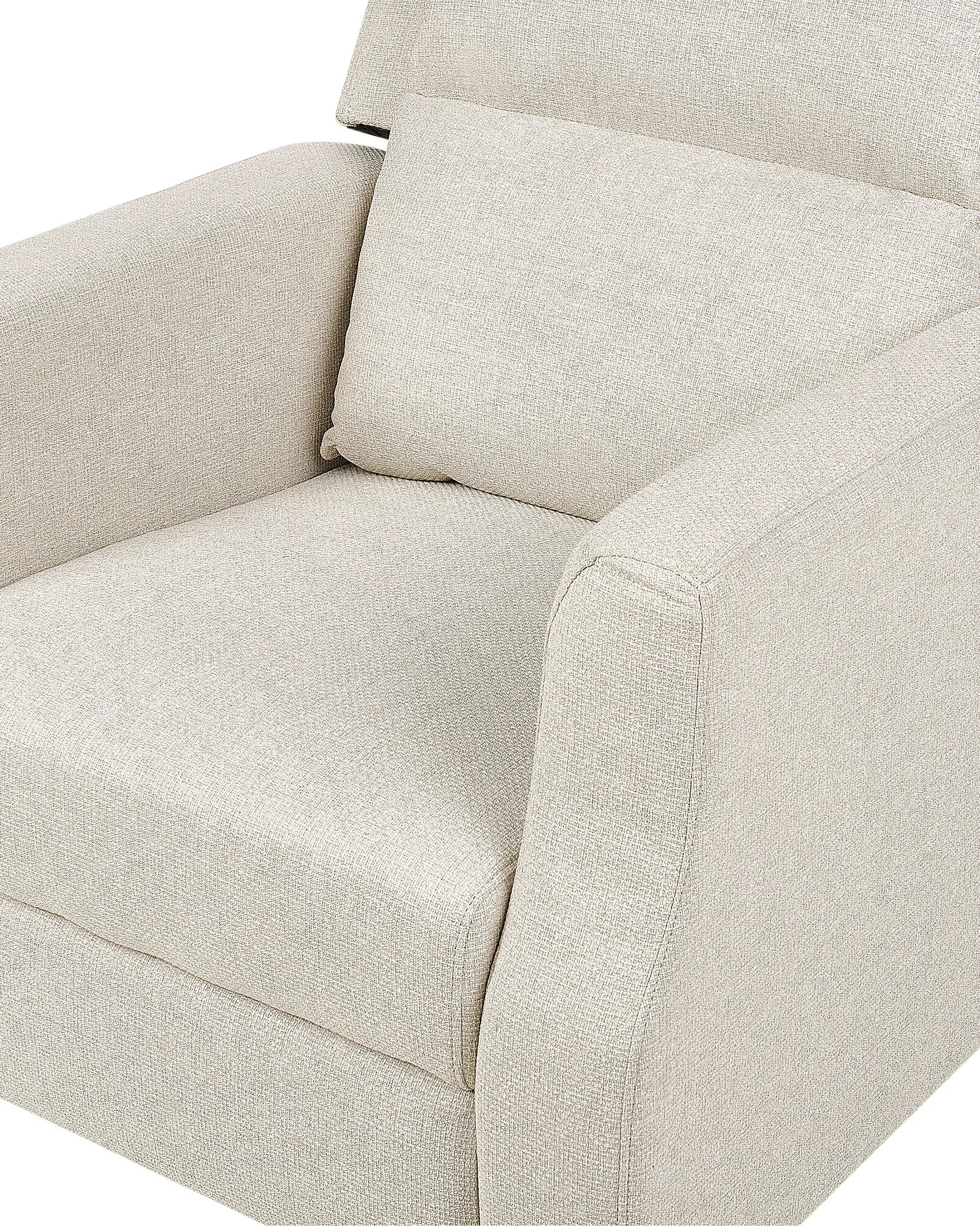 Recliner Chair EGERSUND with Footrest Fabric Light Beige