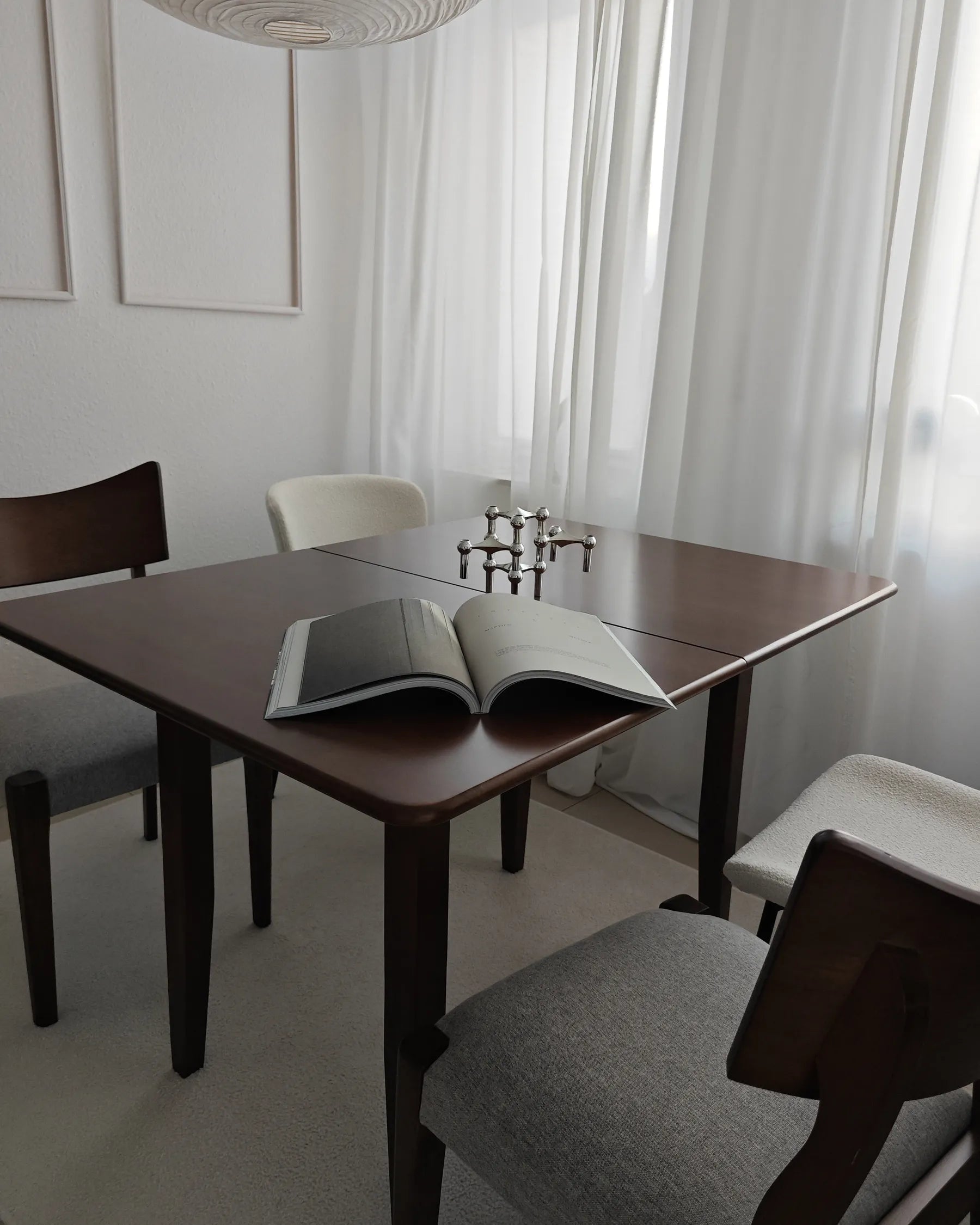 Extending Dining Table MASELA Dark Brown 90/120 cm 60 cm Wood