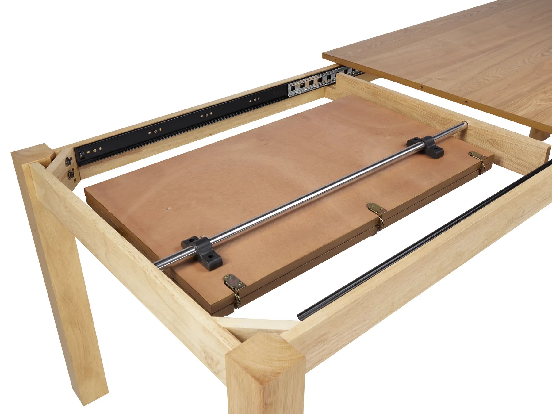 Extending Dining Table MADURA Natural Ash Wood 160/240 cm 90 cm