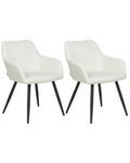 Set of 2 Dining Chairs CASMALIA Velvet Off-White