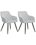 Set of 2 Dining Chairs CASMALIA Velvet Light Grey