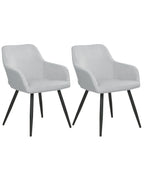 Set of 2 Dining Chairs CASMALIA Velvet Light Grey