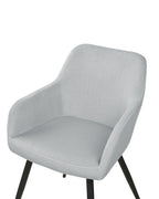 Set of 2 Dining Chairs CASMALIA Velvet Light Grey