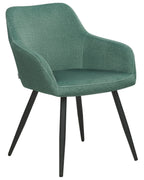 Set of 2 Dining Chairs CASMALIA Velvet Dark Green