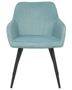 Set of 2 Dining Chairs CASMALIA Velvet Light Blue