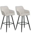 Set of 2 Bar Chairs CASMALIA Velvet Taupe