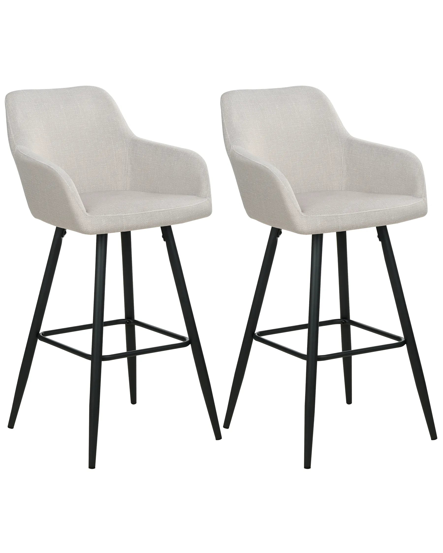 Set of 2 Bar Chairs CASMALIA Velvet Taupe