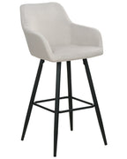 Set of 2 Bar Chairs CASMALIA Velvet Taupe