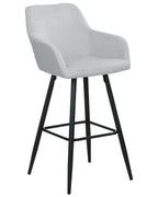 Set of 2 Bar Chairs CASMALIA Velvet Light Grey