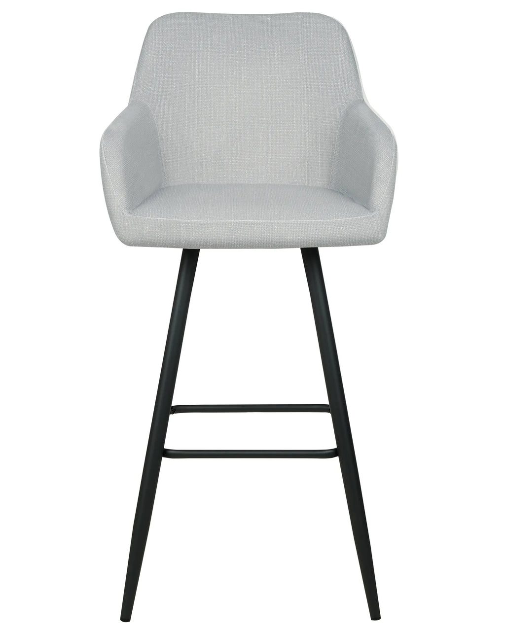 Set of 2 Bar Chairs CASMALIA Velvet Light Grey