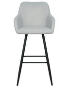 Set of 2 Bar Chairs CASMALIA Velvet Light Grey