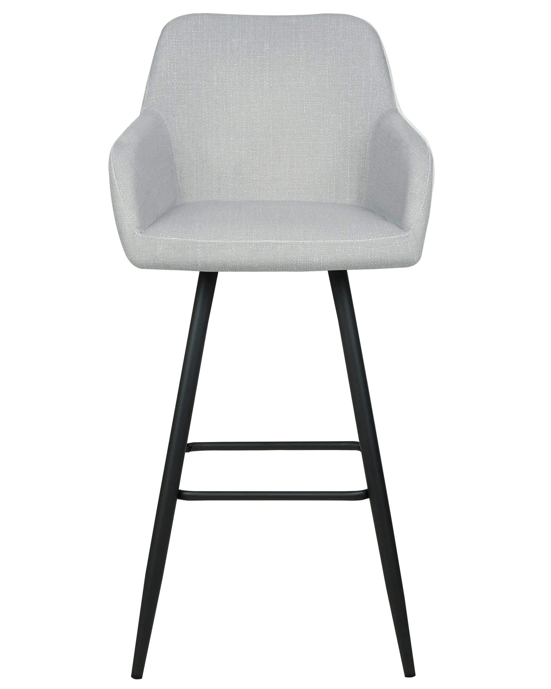 Set of 2 Bar Chairs CASMALIA Velvet Light Grey