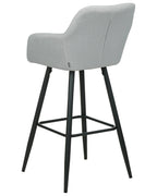 Set of 2 Bar Chairs CASMALIA Velvet Light Grey