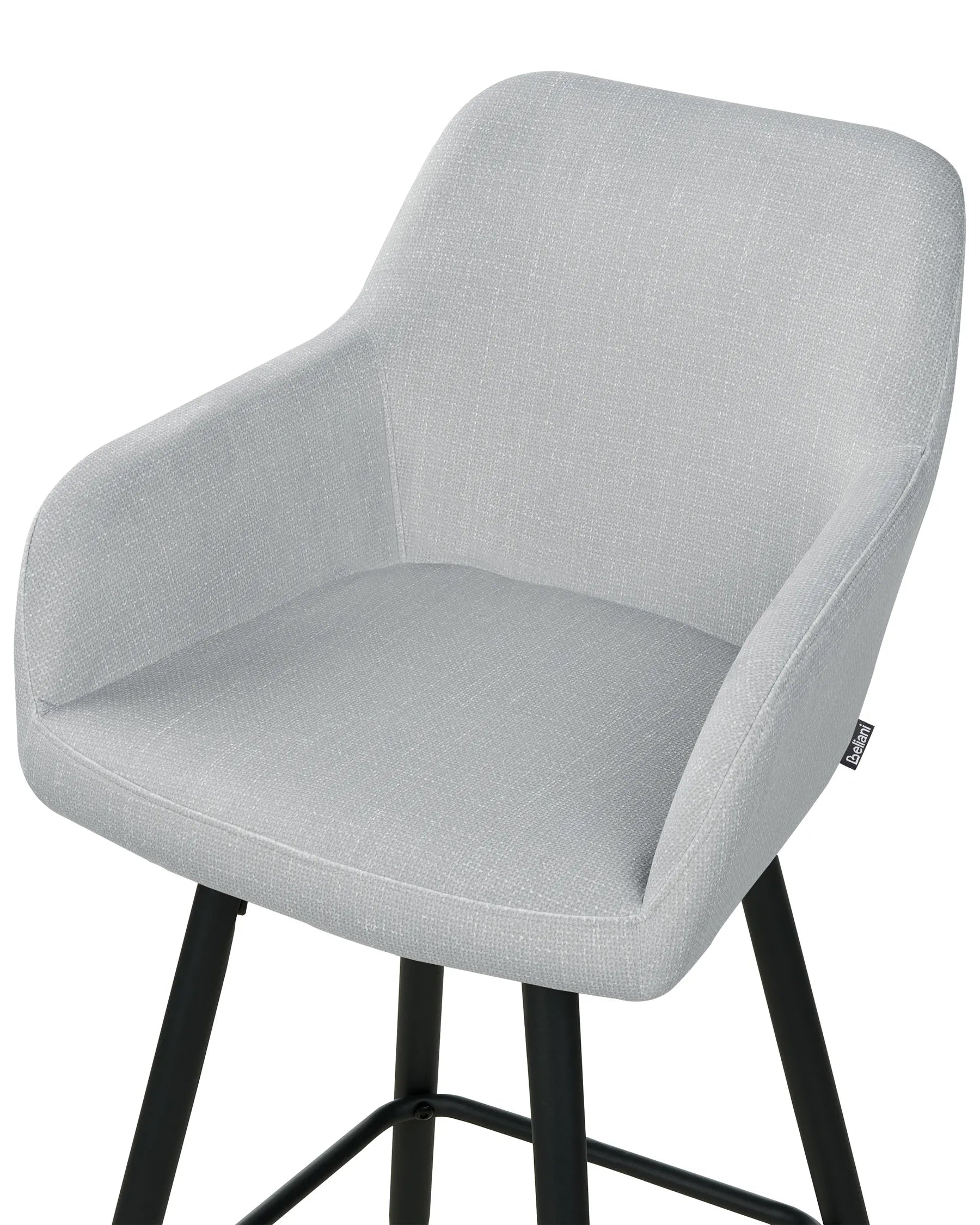 Set of 2 Bar Chairs CASMALIA Velvet Light Grey